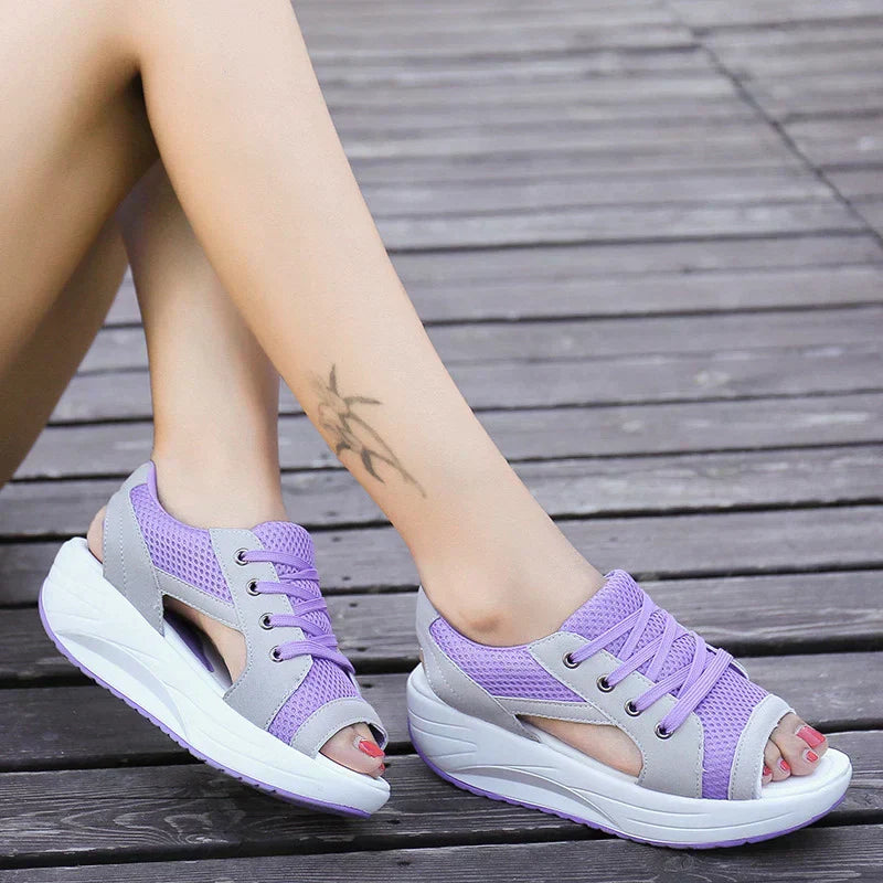Drune | Orthopädische Muffin Sandalen mit Ausschnitt und Schnürung