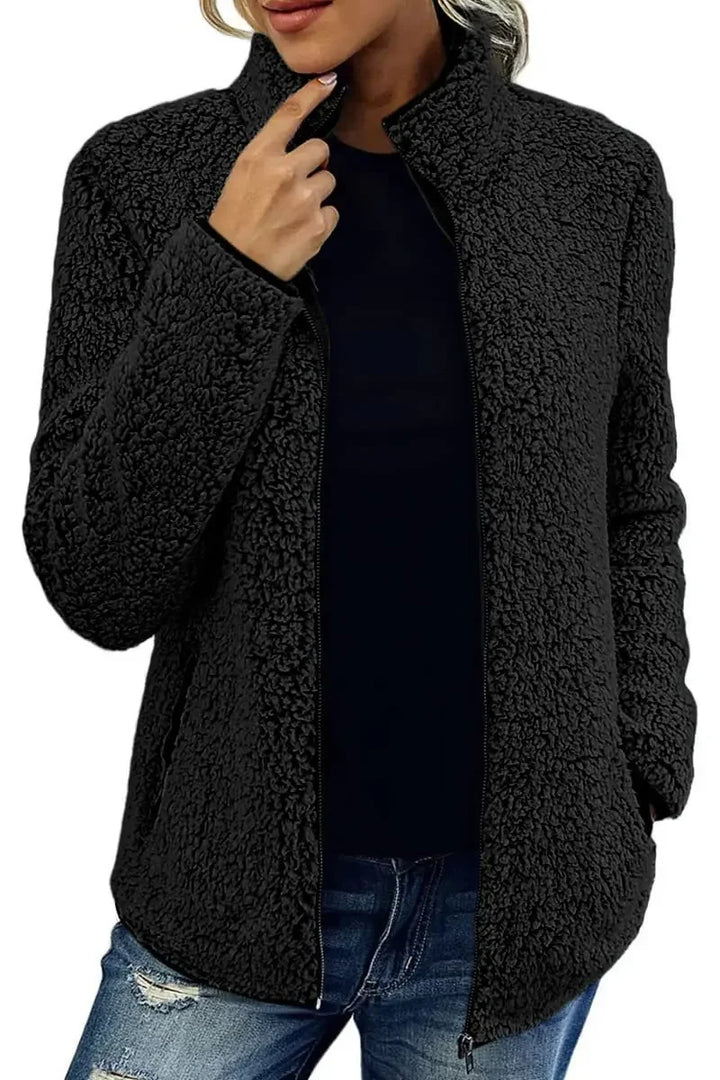 Drune | Up Sherpa Fleece Jacke - Warmes Texturiertes Design - Hoher Kragen - Gemütliche Alltagslage