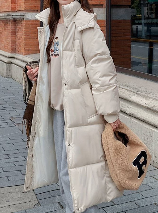 Drune | Lange Pufferjacke Wasserabweisend Gep Quiltetes Design Kapuze Warm Und Bequem