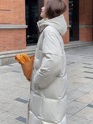 Drune | Lange Pufferjacke Wasserabweisend Gep Quiltetes Design Kapuze Warm Und Bequem