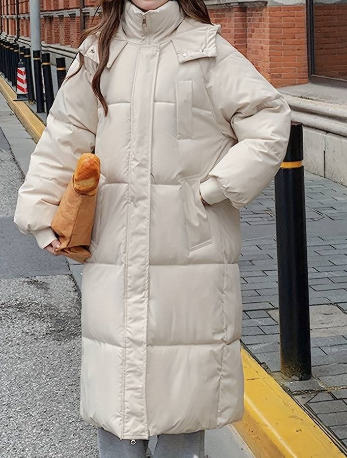 Drune | Lange Pufferjacke Wasserabweisend Gep Quiltetes Design Kapuze Warm Und Bequem