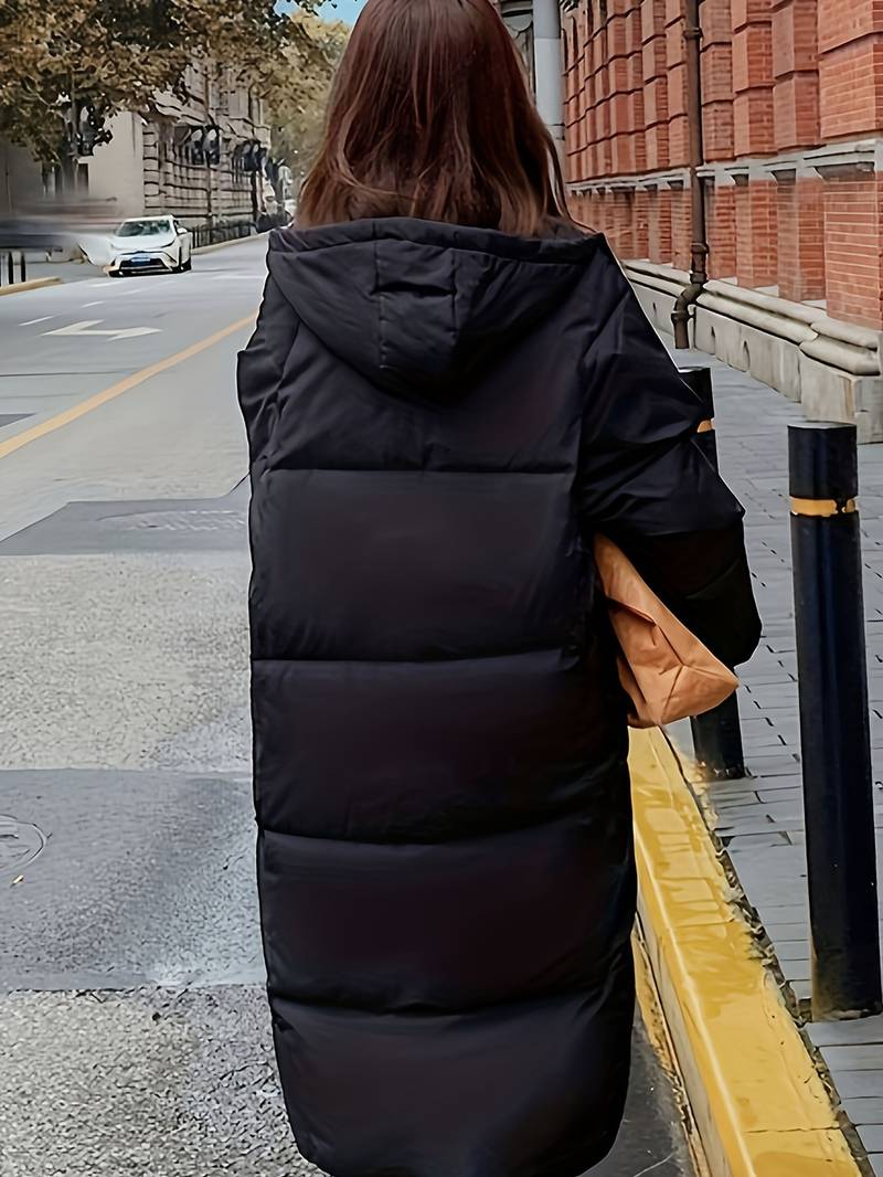 Drune | Lange Pufferjacke Wasserabweisend Gep Quiltetes Design Kapuze Warm Und Bequem