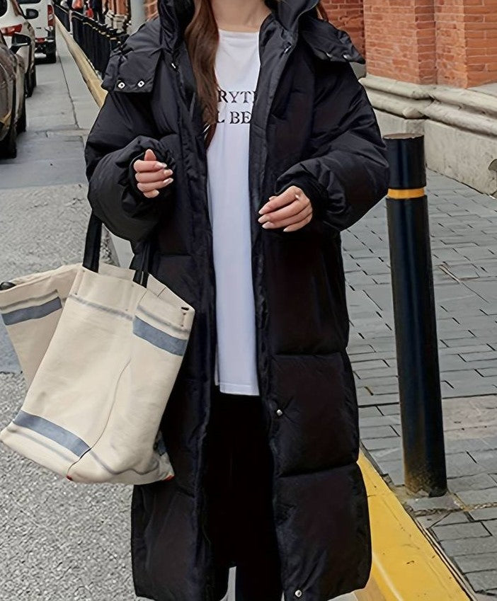Drune | Lange Pufferjacke Wasserabweisend Gep Quiltetes Design Kapuze Warm Und Bequem