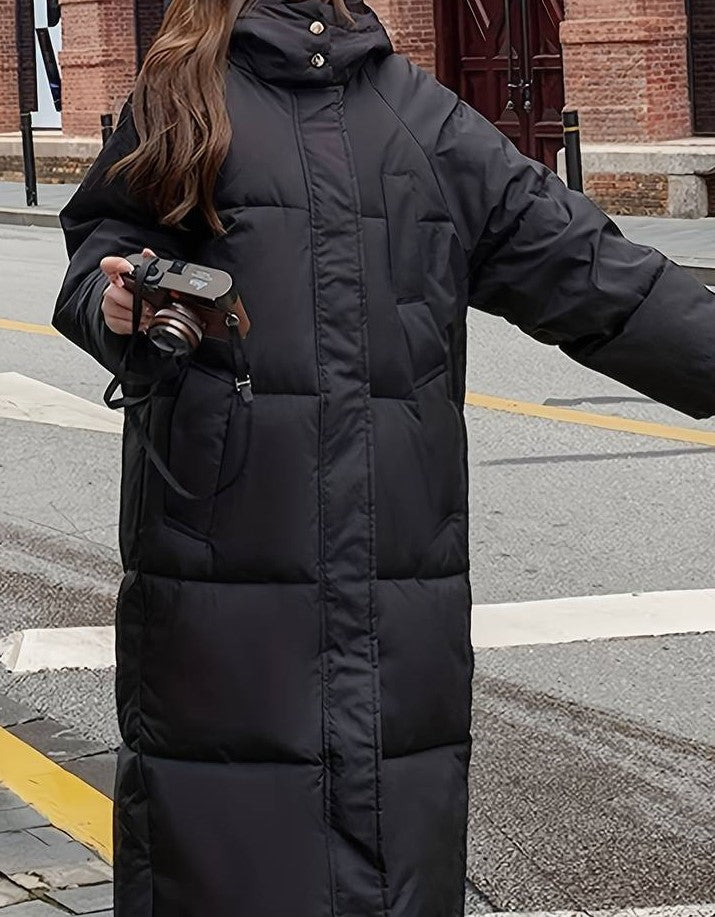 Drune | Lange Pufferjacke Wasserabweisend Gep Quiltetes Design Kapuze Warm Und Bequem