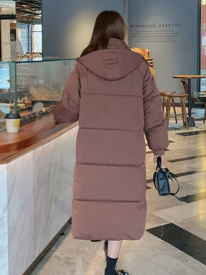 Drune | Lange Pufferjacke Wasserabweisend Gep Quiltetes Design Kapuze Warm Und Bequem