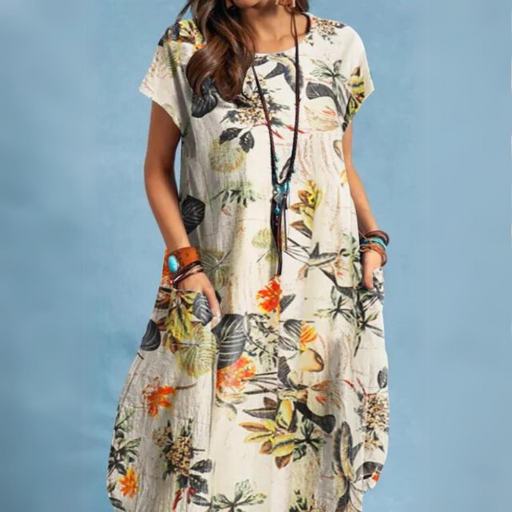 Drune | Elegante Sommerkleider Damen mit Rundhalsausschnitt