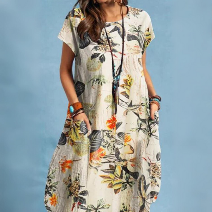 Drune | Elegante Sommerkleider Damen mit Rundhalsausschnitt