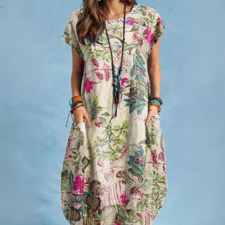 Drune | Elegante Sommerkleider Damen mit Rundhalsausschnitt