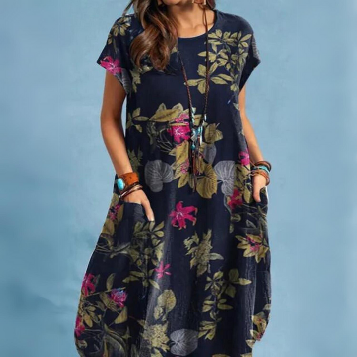 Drune | Elegante Sommerkleider Damen mit Rundhalsausschnitt