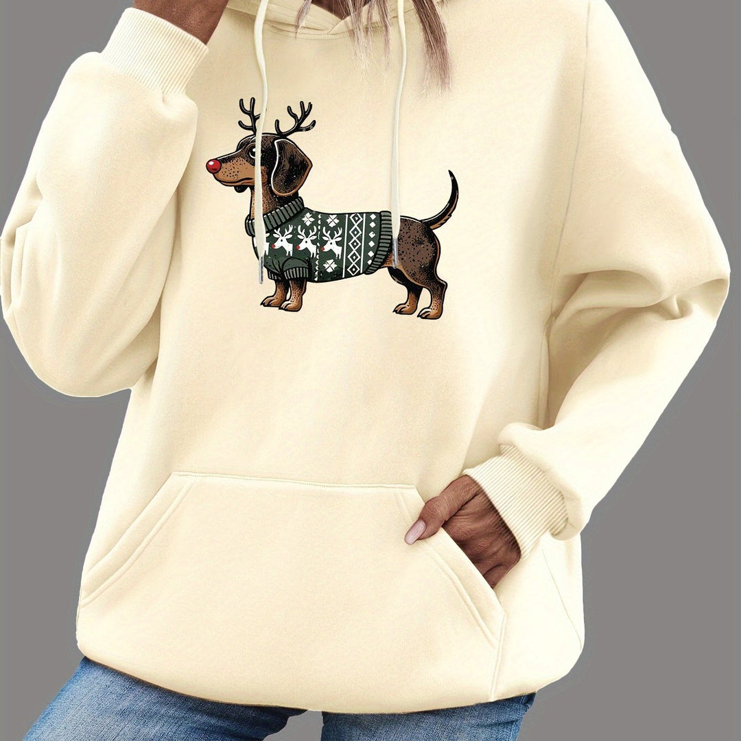 Drune | Dackeldruck Hoodie für Damen