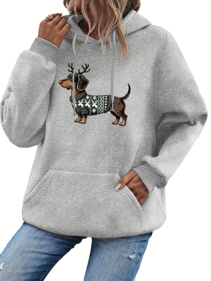 Drune | Dackeldruck Hoodie für Damen