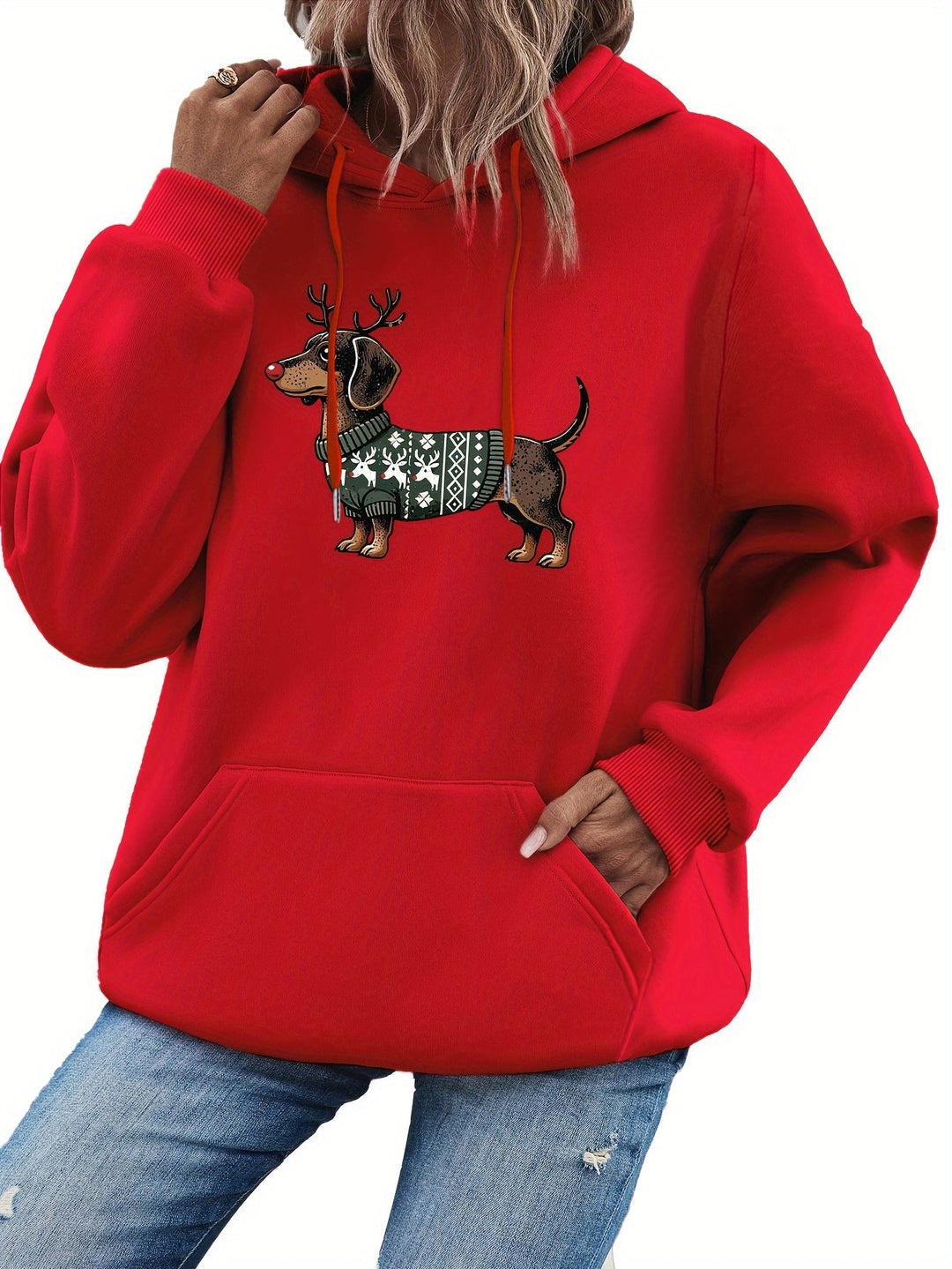 Drune | Dackeldruck Hoodie für Damen
