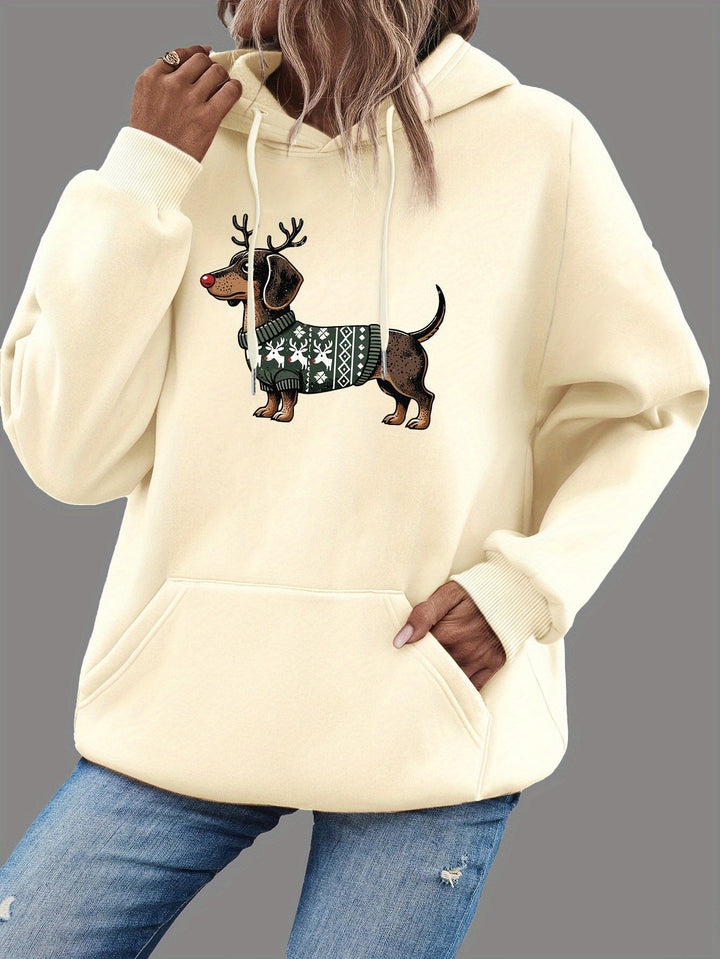 Drune | Dackeldruck Hoodie für Damen