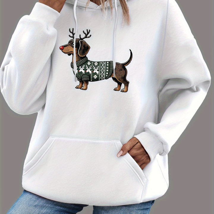 Drune | Dackeldruck Hoodie für Damen