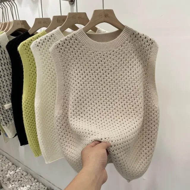 Drune | Ärmelloser Strickpullover für Damen