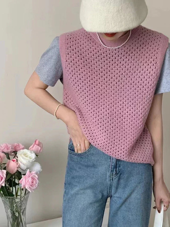 Drune | Ärmelloser Strickpullover für Damen