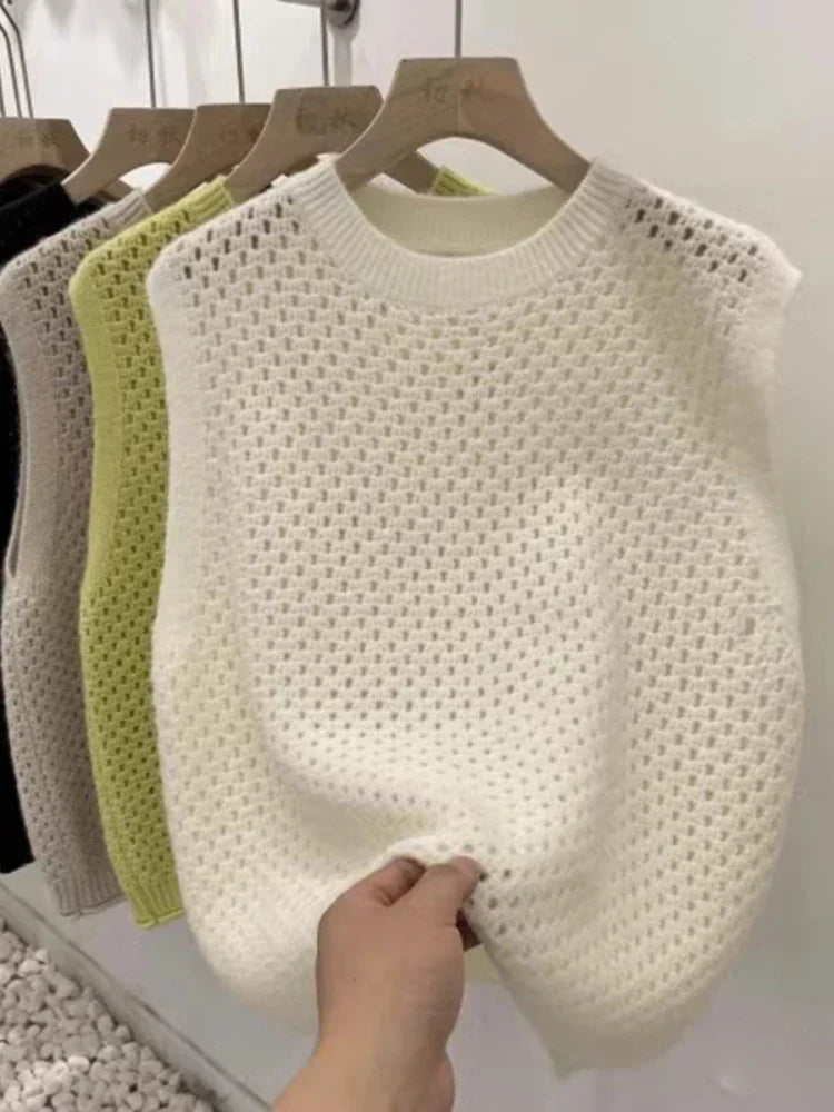 Drune | Ärmelloser Strickpullover für Damen