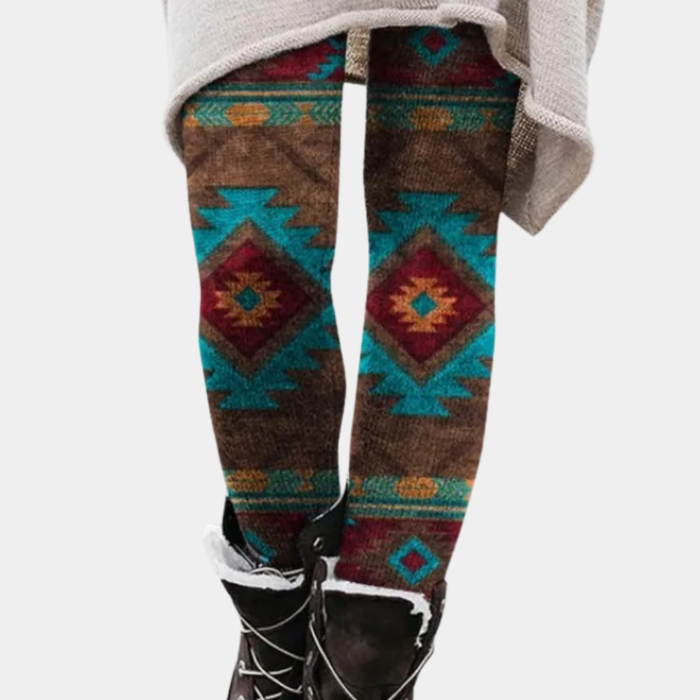 Drune | Leggings Enganliegend Weicher und Atmungsaktiver Strick Geometrisches Muster Vollständig Länglich