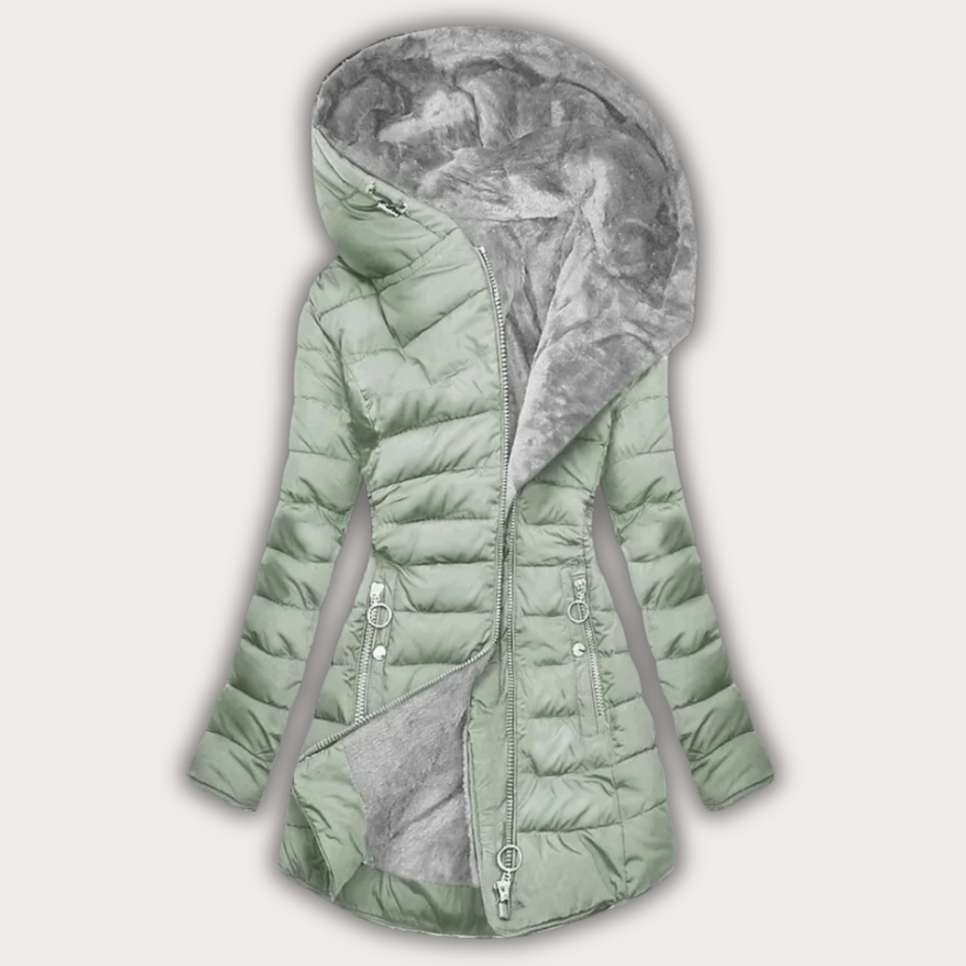 Drune | Warme Daunenjacke mit Pelzkapuze für Damen