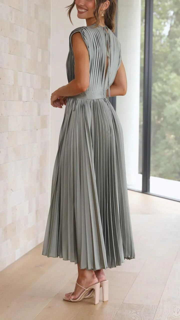 Drune | Elektrisch Plissiertes, Elegantes Ärmelloses Kleid