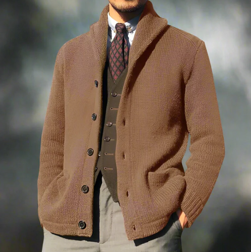 Drune | Klassisches gestricktes Herrenjackett mit Knöpfen