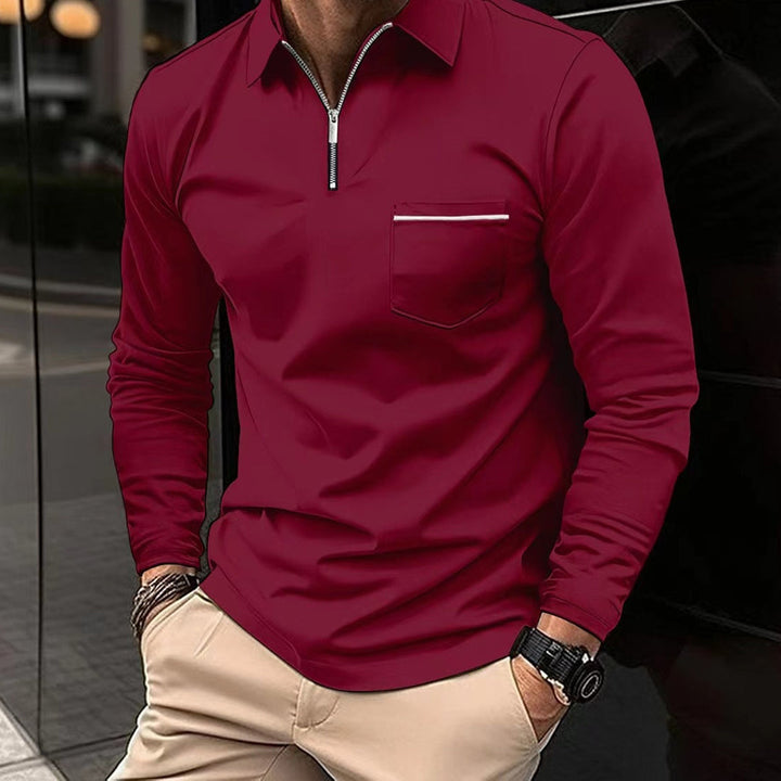 Drune | Herren Poloshirt mit Reißverschluss und Brusttasche - Casual & Business Look