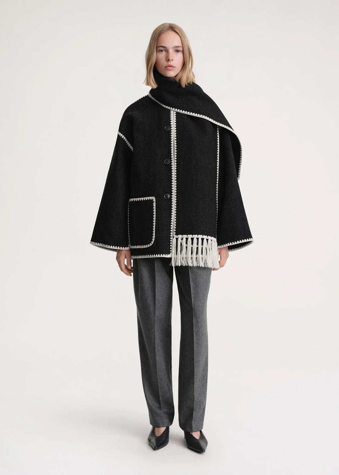 Drune | Warmen Wollmantel für Damen - Grau - Elegant und stilvoll