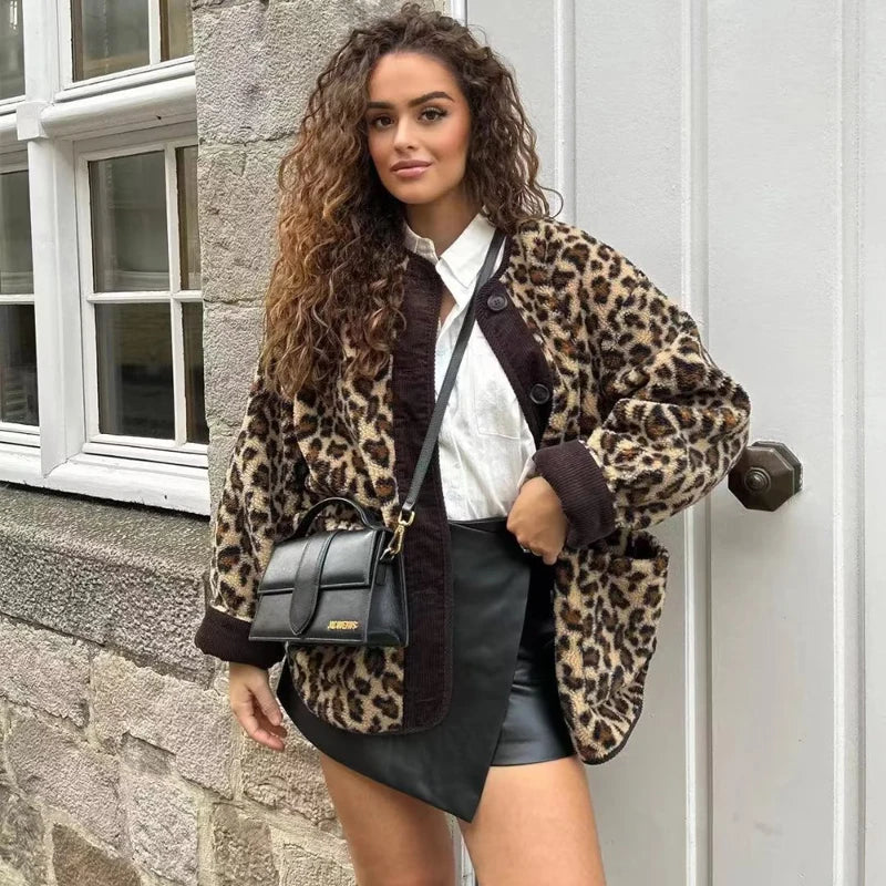 Drune | Modische Leopardenfleecejacke