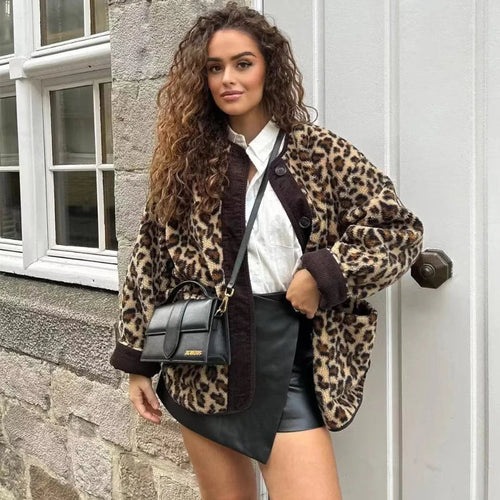 Drune | Modische Leopardenfleecejacke