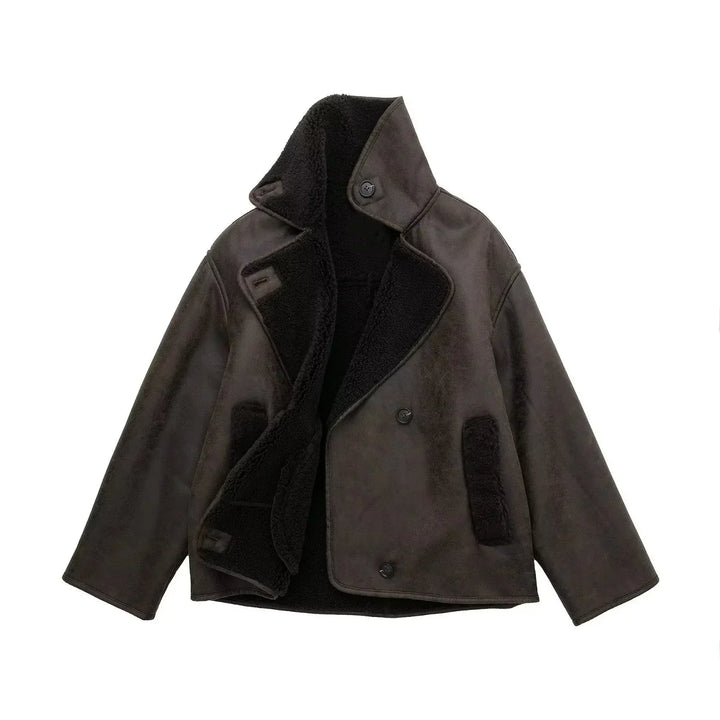 Drune | Weinlese Übergroße Lammfelljacke