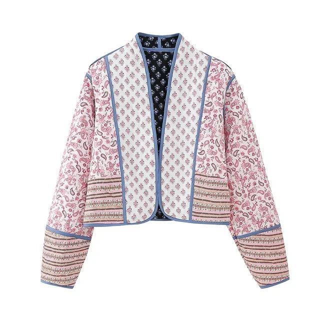 Drune | Vintage-Patchwork-Blumenjacke für Frauen