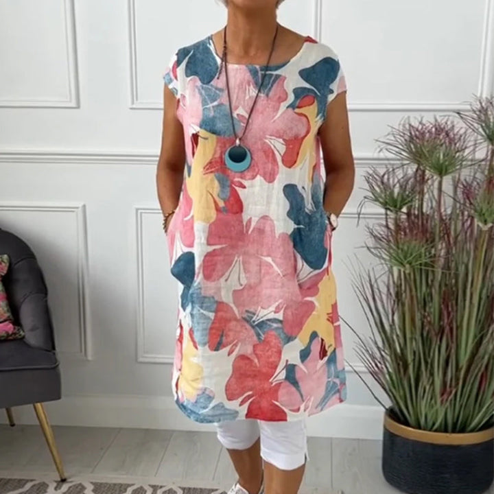 Drune | Lässiges Longtop mit Farbenfrohem Blumenprint