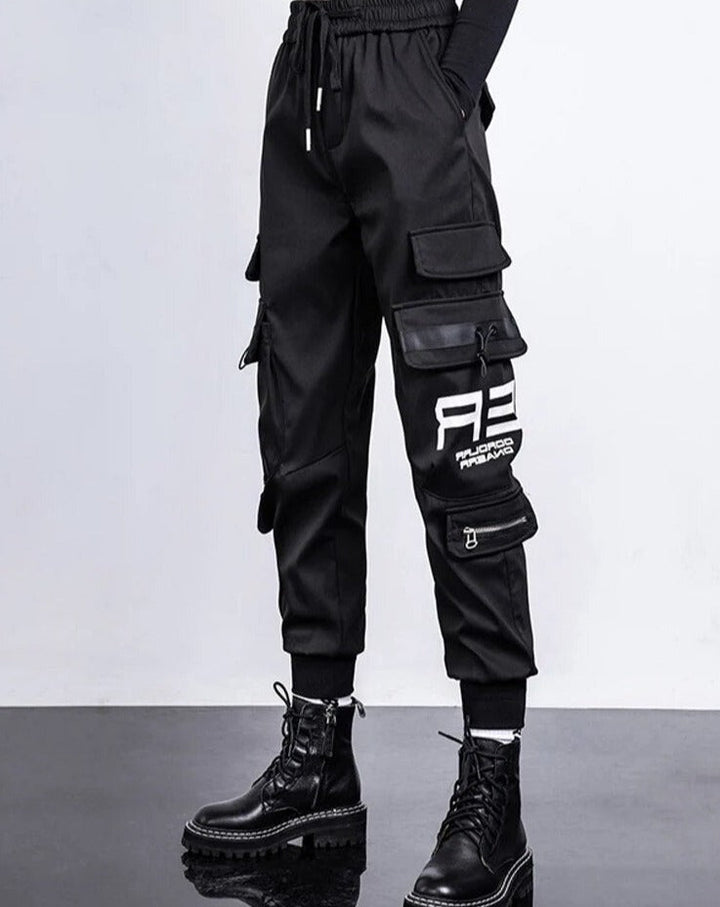 Drune | Hosen High-Waist Cargo-Hose mit Taschen