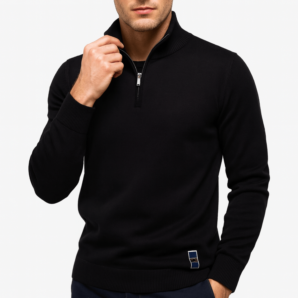 Drune | Zip-Pullover mit Stehkragen