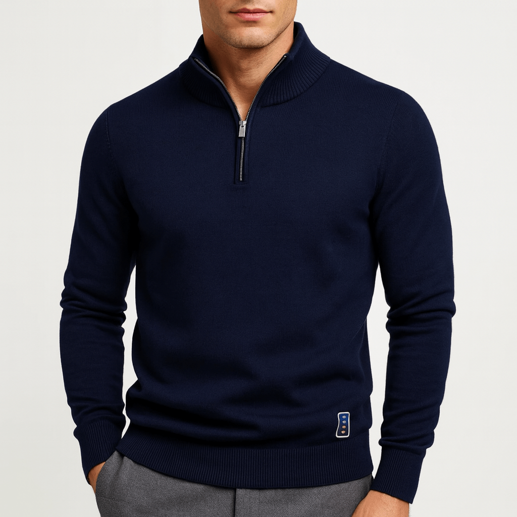 Drune | Zip-Pullover mit Stehkragen