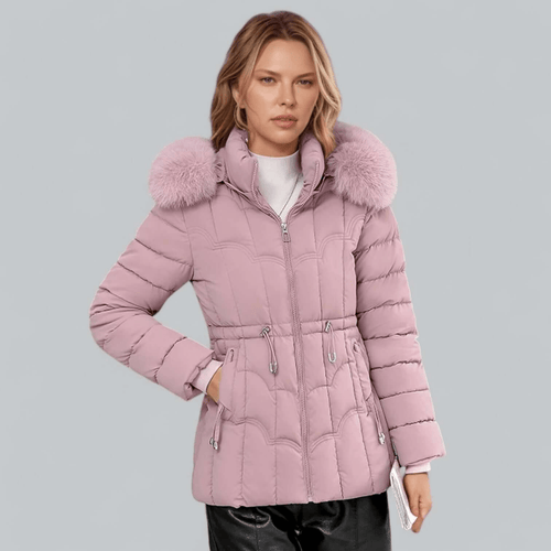 Drune | Maßgeschneiderter Passform Stepp Parka Mantel mit Faux Fur Kapuze