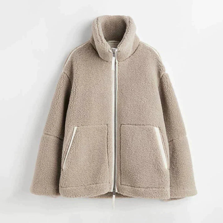 Drune | Fleece Jacke Zip up Warm Übergroße Teddyjacke Damen Winterkleidung