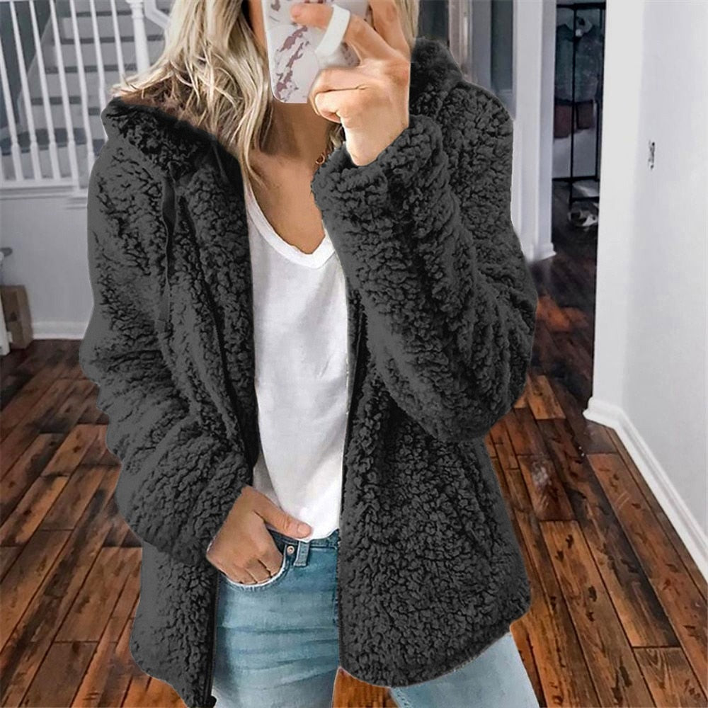 Drune | Weste Reißverschluss Winter Flauschige Weste Damen Fleecejacke