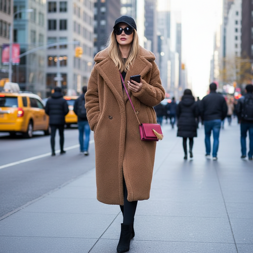 Drune | Damen Teddy Weiche Winterjacke mit Langen Ärmeln