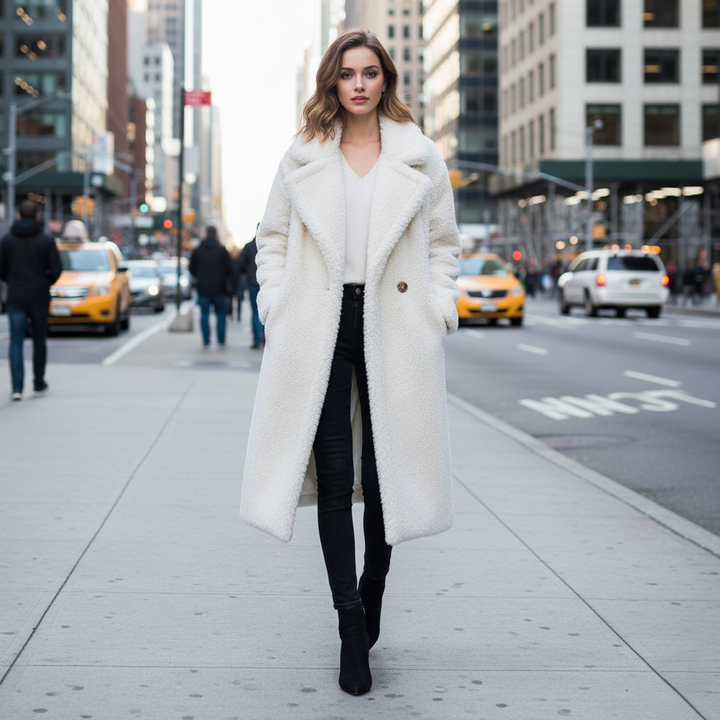 Drune | Damen Teddy Weiche Winterjacke mit Langen Ärmeln