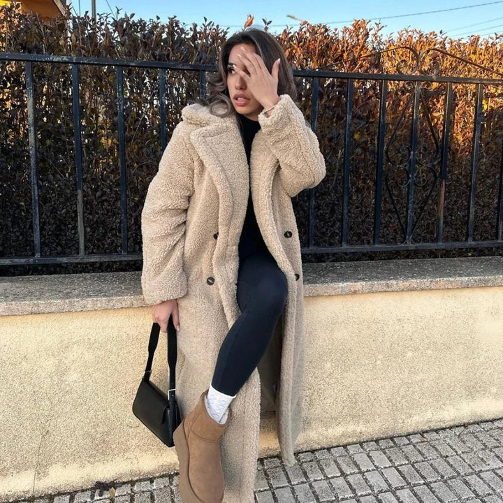 Drune | Doppelreiher Pelz Winterjacke Lange Überjacke Frauen