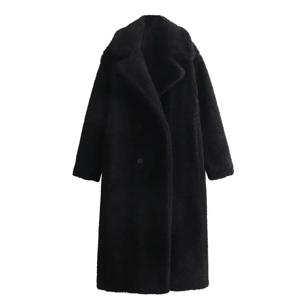 Drune | Doppelreiher Pelz Winterjacke Lange Überjacke Frauen