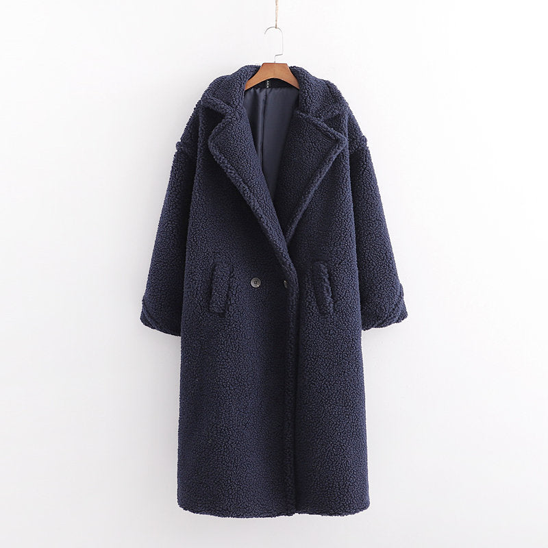 Drune | Lockerer Schnitt Doppelt Verblendet Lange Pelzjacke Lange Winterjacke Damen