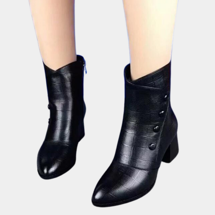 Drune | Texturierte Ankle Boots für Damen – Stilvoll & Bequem Blockabsatz