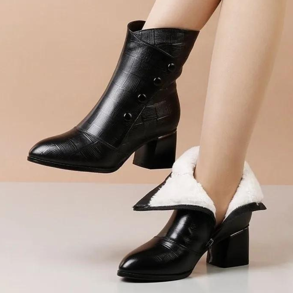Drune | Texturierte Ankle Boots für Damen – Stilvoll & Bequem Blockabsatz