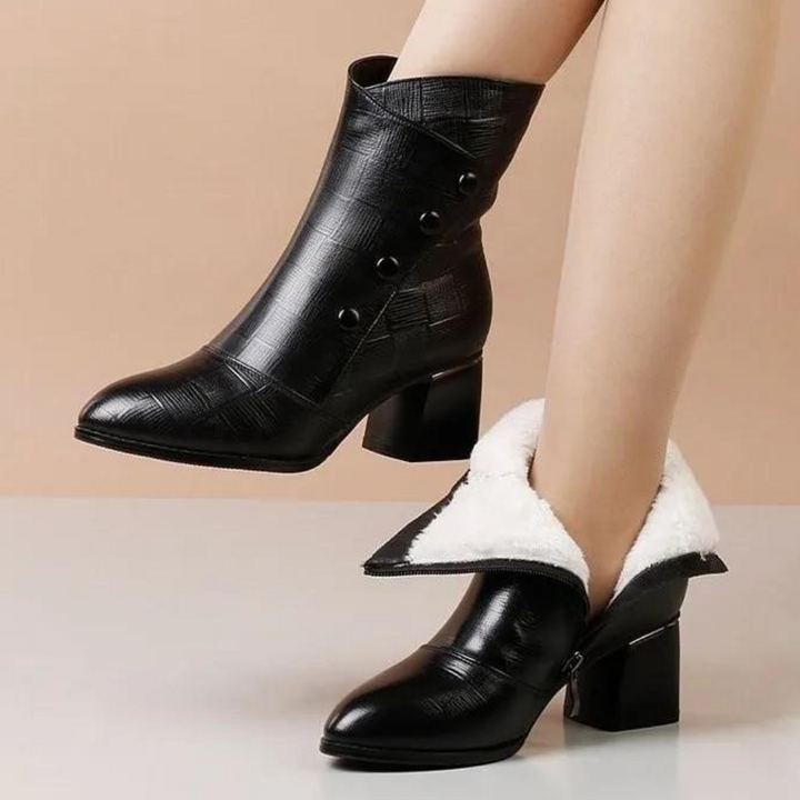Drune | Texturierte Ankle Boots für Damen – Stilvoll & Bequem Blockabsatz