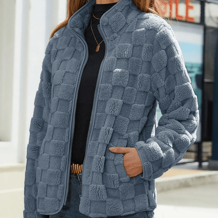 Drune | Strukturierte Fleecejacke mit Stehkragen Für Frauen