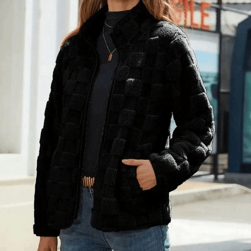 Drune | Strukturierte Fleecejacke mit Stehkragen Für Frauen