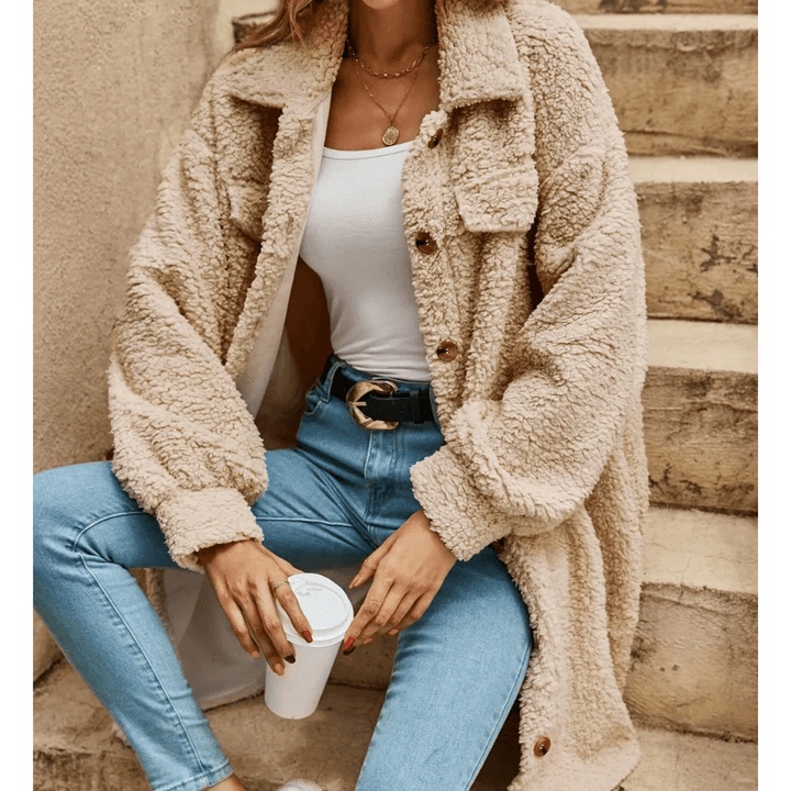 Drune | Texturierter Pile Übergroßer Langmantel Für Damen