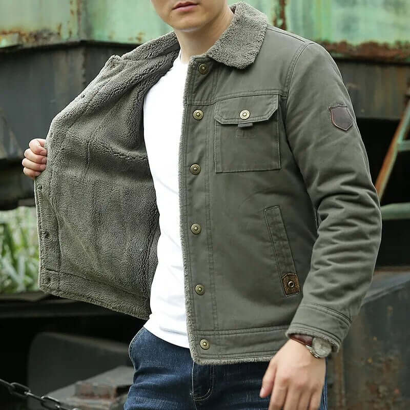 Drune | Lange Winterjacke Herren Gepolstert und Bequem